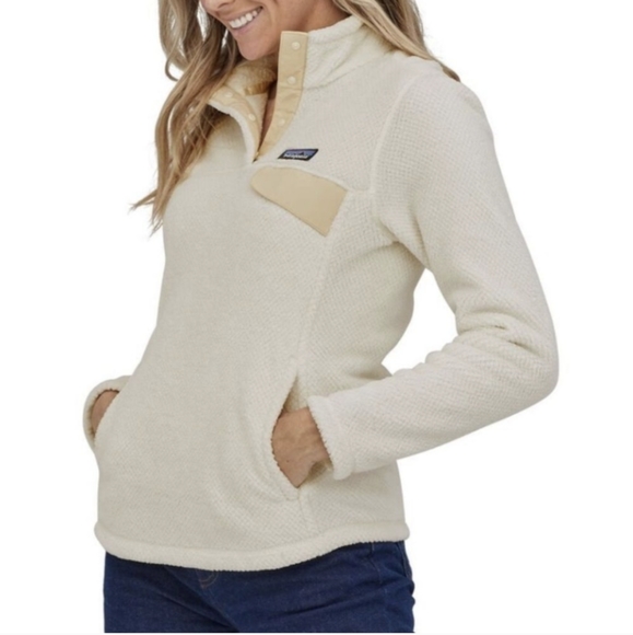 Patagonia Tops - PATAGONIA Re-Tool Snap-T Fleece Pullover Medium Off-white
